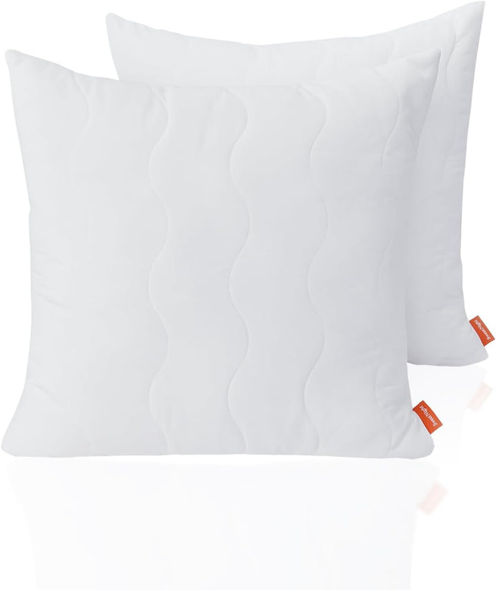 Pernă Sweetnight 40X40 Set de 2, umplutură de pernă din fibre de lemn din poliester, pernă moale și de susținere pentru toate pozițiile de dormit, pernă de dormit respirabilă, lavabilă cu fermoar Perne standard Naty Shop