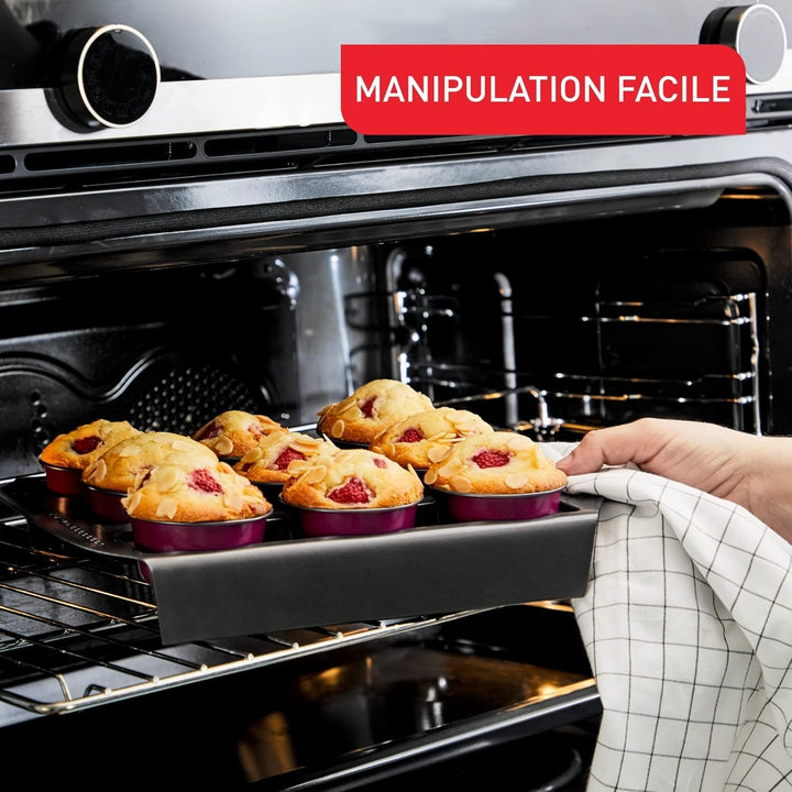 Tefal Creabake Muffins Creabake Backformen, 7,5 Cm, Antihaftbeschichtung, Stapelbares System, Kreative Rezepte Für Süßigkeiten Und Salate, Einfaches Backen, Eisenfarben Matrite si tavi pentru copt Naty Shop