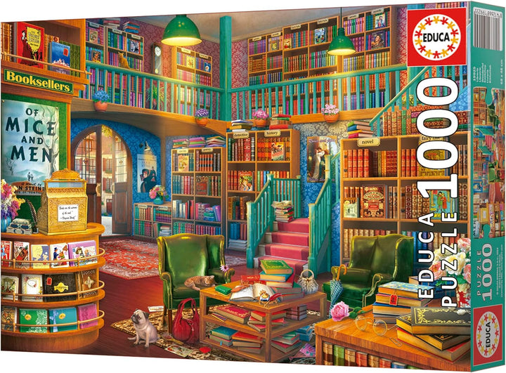 Educa - Puzzle de 1000 de piese pentru adulti | Biblioteca. Dimensiuni: 68 X 48 cm. Include lipiciul de puzzle Fixpuzzle. Pentru 14 ani (19925) Puzzle Naty Shop