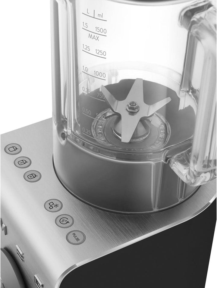 SMEG, Hochleistungsmixer BLC01BLMEU, 5 Voreingestellte Programme, 9 Manuelle Geschwindigkeitsstufen, Pause & Pulse-Funktion, Kunststoffgehäuse, Rutschfeste Basis, 1400 W, Schwarz Bucatarie Naty Shop