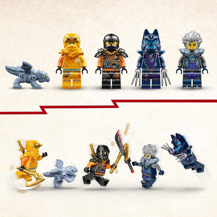 LEGO NINJAGO Arin's Ninja Off-Road Buggy, jucărie ninja cu mașină, dragon și 4 mini figurine, set de aventură cu model Buggy pentru copii, cadou de ziua de naștere pentru băieți și fete de la 7 ani 71811 Seturi de constructie Besuche den LEGO-Store