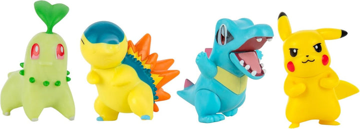Pokémon PKW2578 - Battle Figure Multipack - pachet de 4 cu Pikachu, Endivie, Karnimani, Feurigel, figuri detaliate oficiale, 5 cm fiecare Action figures Naty Shop
