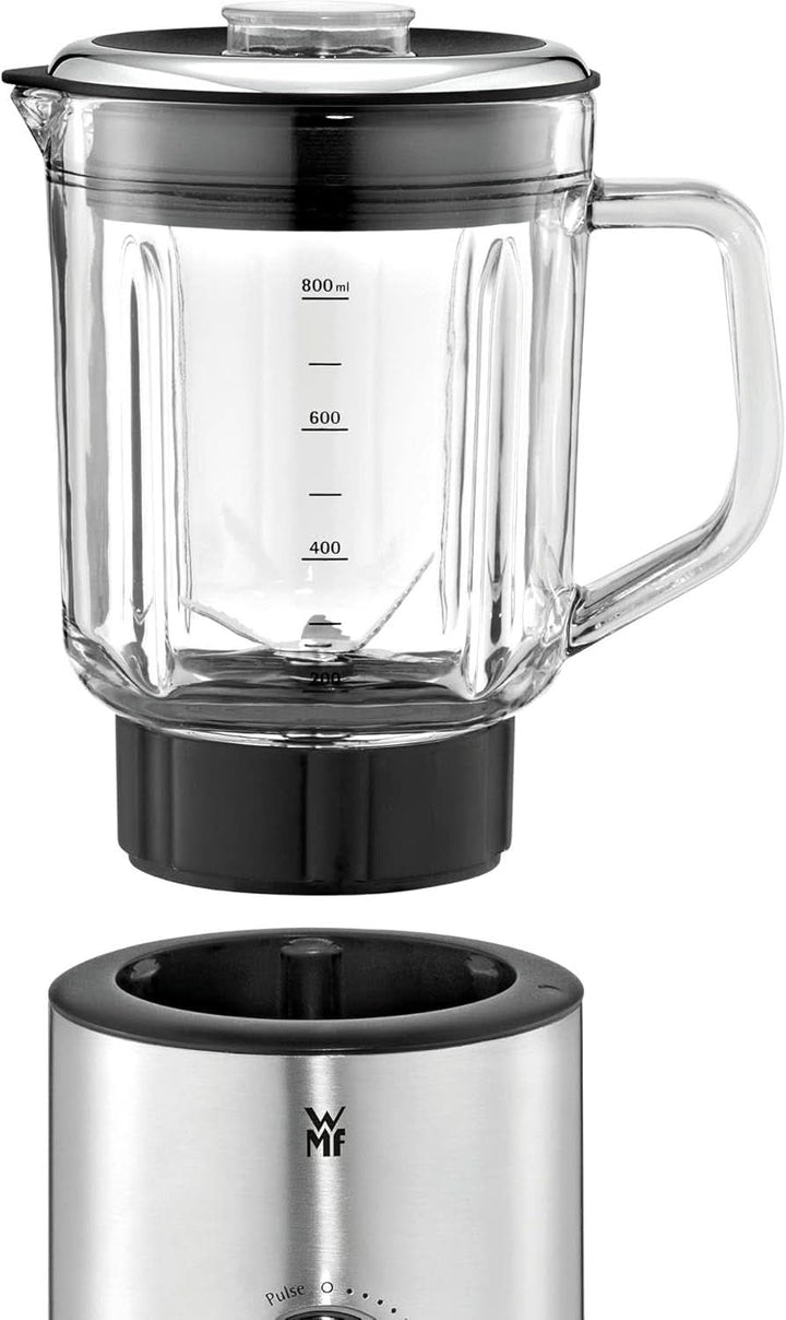 WMF Küchenminis Kompaktmixer, Mini Standmixer, 400 Watt, Standmixer Klein, Glasbehälter 0,8 L, Pulsstufe, Cromargan Matt Bucatarie Naty Shop