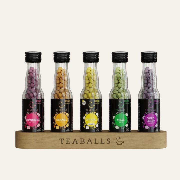 TEABALLS - Set de 3 POWER TEA MIX - ZMEURĂ, ENERGIE, CIREȘE Pentru aproximativ 120 de cești de ceai