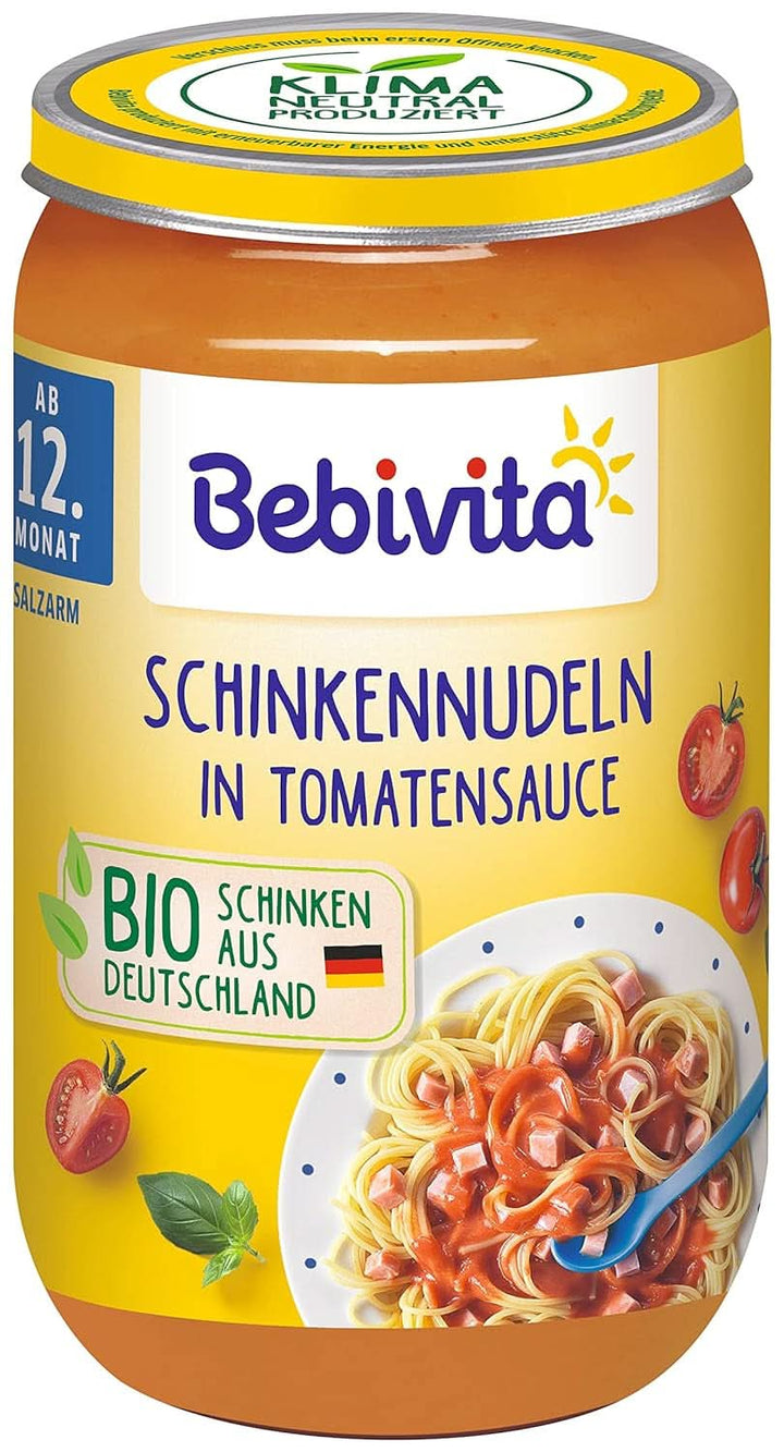 Meniuri din luna a 12-a, pachete de 6 (6 x 250g) Mama si Copilul Naty Shop 6 x 250 grame Paste cu șuncă în sos de roșii