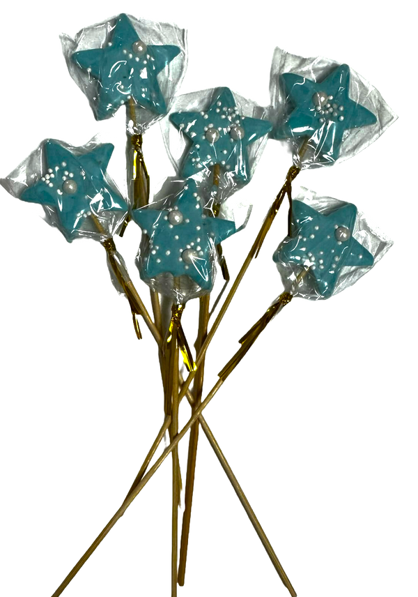 Decoratiune comestibila din zahar, isomalt, bleu mat, 1 bucata Decoratiuni din Pasta de Zahar Nati Shop
