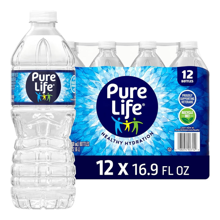 Purified Water Bottles, 12 Pack - Still Bottled Water Enhanced with Minerals for a Crisp Taste, Plastic Bottles - 16.9 Fl Oz Apa USA Naty Shop Default Title