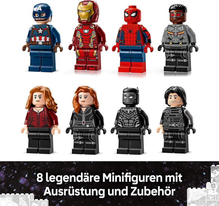 LEGO Marvel Captain America: Civil War Action Duel - Set de joacă pentru supereroi cu 8 minifigurine - Set de construcție și joacă cu avion de jucărie - Cadou pentru băieți și fete 76314 Seturi de constructie Besuche den LEGO-Store