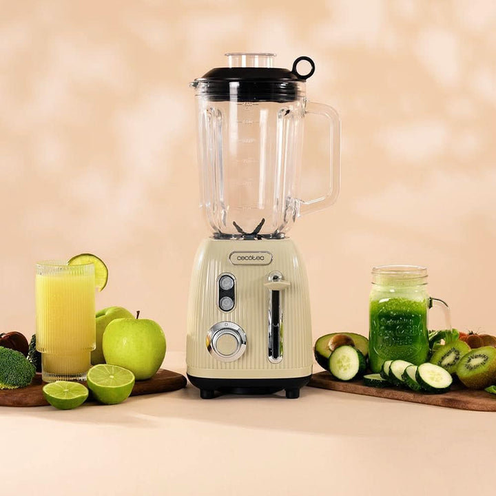 Cecotec Standmixer Retro Power Black Titanium Retrogreen. 1200W Maximale Leistung, 2 Geschwindigkeiten, 4-Klingen-Messer Mit Schwarzer Titanbeschichtung Und 1,5L Krug, Vintage-Design in Grün Bucatarie Naty Shop