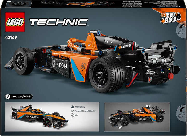 Mașină de curse LEGO Technic NEOM Mclaren Formula E, jucărie cu mașină de curse pentru copii de la 9 ani, băieți și fete, kit de mașină model, decor pentru camera copiilor, idee de cadou pentru ziua de naștere 42169 Seturi de constructie Besuche den LEGO-Store