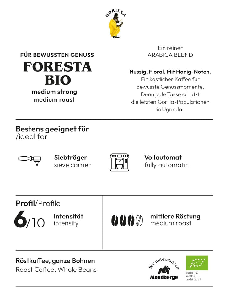 Joerges Foresta Coffee 1X 1000G boabe integrale prăjite Cafea Naty Shop
