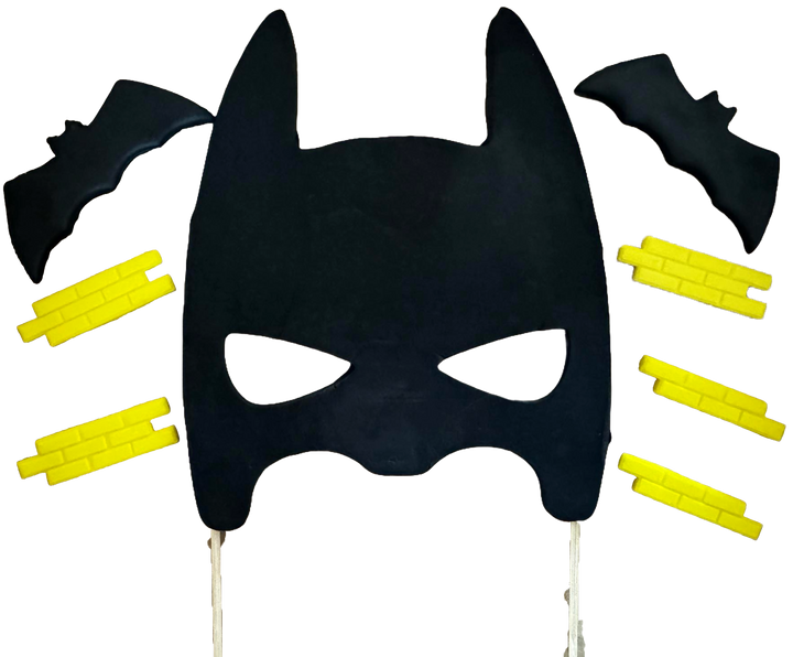 Set 8 decoratiuni comestibile din zahar, Batman Decoratiuni din Pasta de Zahar Naty Shop