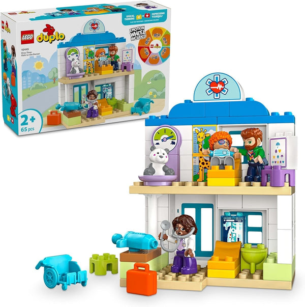 LEGO DUPLO Town Prima vizită la doctor, jucărie de construcție, set de joacă pentru a promova abilitățile motorii fine, cadou pentru copiii mici de la 2 ani, jucărie educativă, joc de rol în spital 10449 Seturi de constructie Besuche den LEGO-Store Titlu implicit