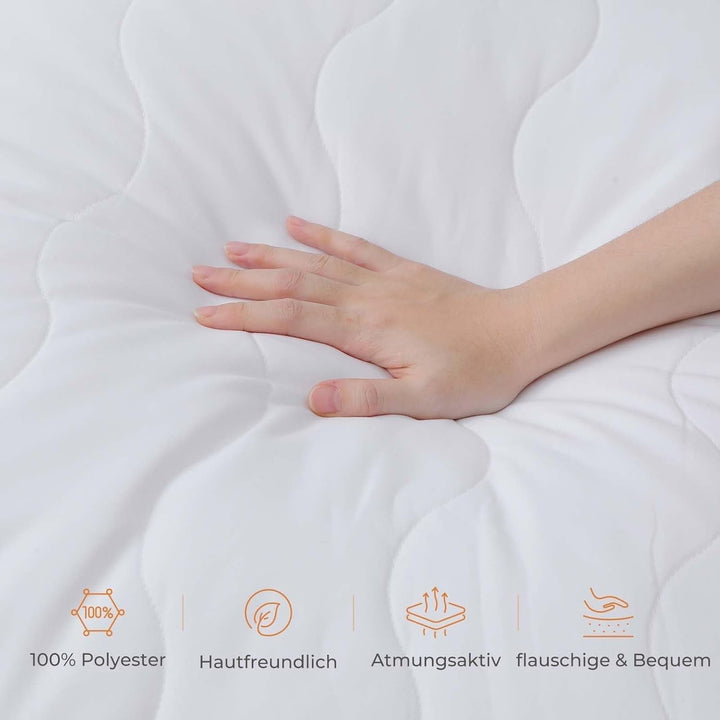 Pernă Sweetnight 40X40 Set de 2, umplutură de pernă din fibre de lemn din poliester, pernă moale și de susținere pentru toate pozițiile de dormit, pernă de dormit respirabilă, lavabilă cu fermoar Perne standard Naty Shop