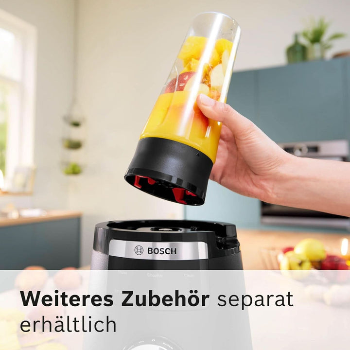 Highspeed-Standmixer Vitapower Serie 6 MMBD665B1, 45.000 U/Min, 6 Programme Inkl Heiße Suppe & Reinigung, 2 L Mixbehälter, Stopfer, Spülmaschinenfeste Teile, Made in Europe, 1800W, Schwarz Bucatarie Naty Shop