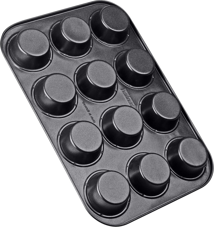 Zenker 12 briose, diametru Ø 7 cm CREME NOIR, Tava de copt pentru briose cu invelis antiadeziv armat cu ceramica Matrite si tavi pentru copt Naty Shop