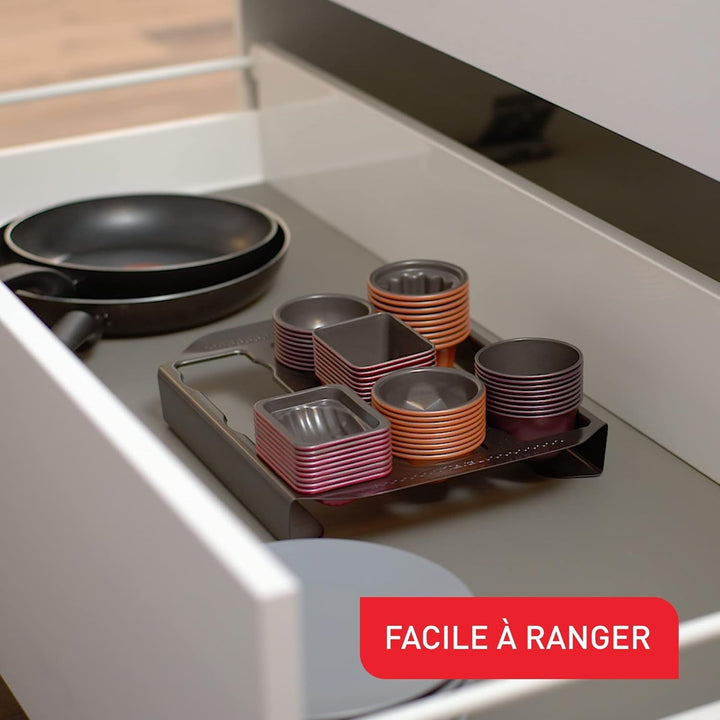 Tefal Creabake Muffins Creabake Backformen, 7,5 Cm, Antihaftbeschichtung, Stapelbares System, Kreative Rezepte Für Süßigkeiten Und Salate, Einfaches Backen, Eisenfarben Matrite si tavi pentru copt Naty Shop