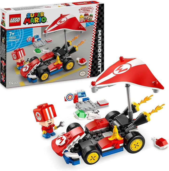 LEGO Super Mario: Mario Kart - Standard Kart, colecție Nintendo, cadou pentru copii, permite băieților, fetelor și jucătorilor de la 7 ani să joace independent, jucărie de aventură cu figura Toad 72032 Seturi de constructie Besuche den LEGO-Store Titlu implicit