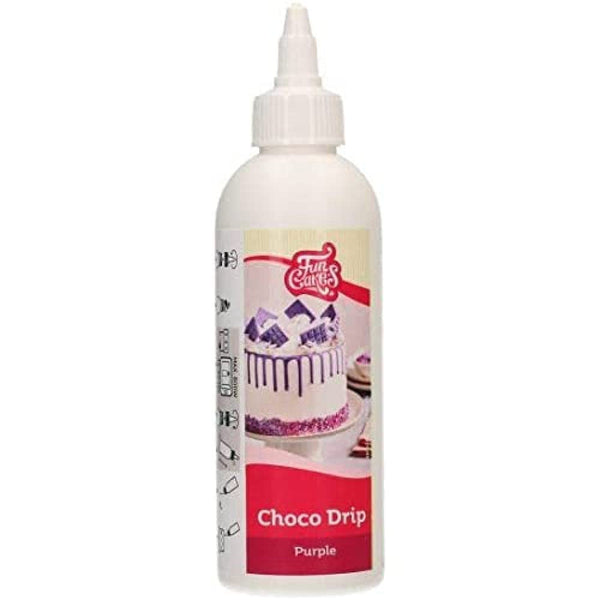 Funcakes Choco Drip Lila: Köstlicher Geschmack, Einfach Zu Verwenden, Perfekt Für Tropfkuchen, Drip Geschmack Nach Schokolade. Wiederverschließbare Packung 180 G. Amestec pentru copt si gatit Naty Shop Default Title