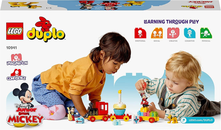 Trenul aniversar LEGO 10941 DUPLO Disney Mickey și Minnie, tren de jucărie cu tort și baloane, cadou pentru copii de 2 ani și peste Seturi de constructie Besuche den LEGO-Store