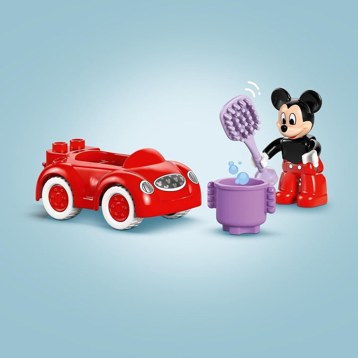 LEGO DUPLO - Disney Mickey's Clubhouse și mașină - jucărie educativă pentru preșcolari - set de construcție cu 2 minifigurine, inclusiv Mickey Mouse și Computer Toodles - idee de cadou pentru băieți și fete de la 2 ani 10454 Seturi de constructie Besuche den LEGO-Store