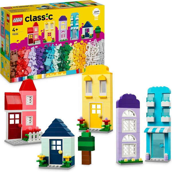 LEGO Classic Creative Houses, set de cărămizi de construcție pentru copii, jucărie de construcție cu 850 de cărămizi, jucărie de construit case cu accesorii, cadou pentru băieți și fete de la 4 ani 11035 Seturi de constructie Besuche den LEGO-Store Singur