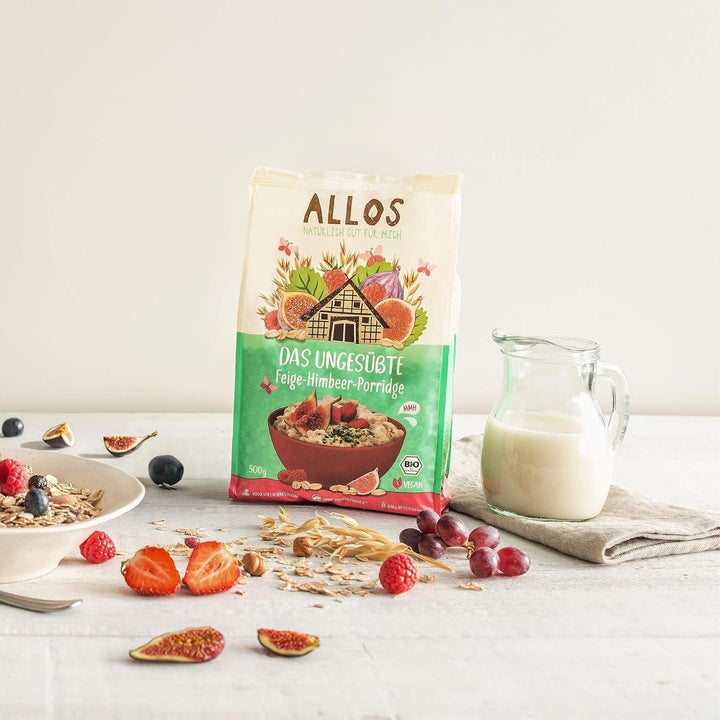 Allos Porridge de smochine și zmeură neîndulcit, Set 6 x 500 grame Cereale Naty Shop