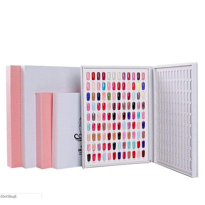 Paletă pentru 216 culori de ojă, stand de prezentare pentru unghii, plăcuțe cu carduri de culori pentru ojă, diagramă de culori pentru unghii, accesorii pentru ojă