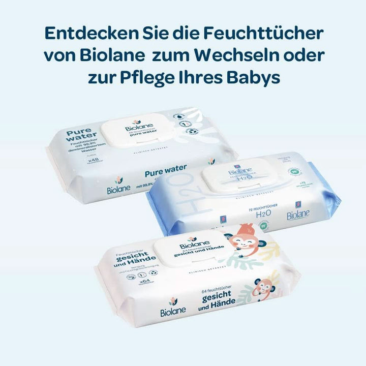BIOLANE - Baby-Feuchttücher Mit 99,9% Wasser - Pure Water - Packung Mit 12 X 48 (576 Feuchttücher) - Für Empfindliche Haut - Ab Der Geburt - Duftfrei - Wechseln Und Reinigungspflege Naty Shop