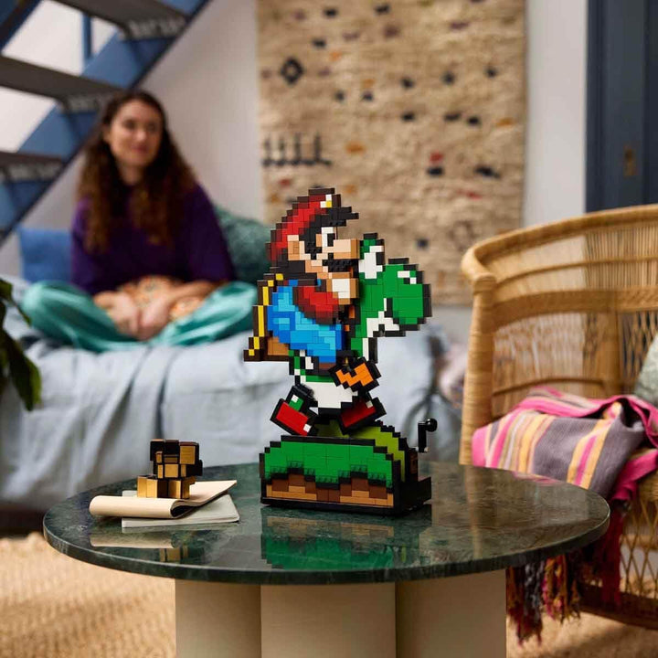 LEGO Super Mario World: Mario & Yoshi Nintendo Set de colecționat, figuri pixelate, model de construit și expus, decorațiuni pentru casă și de colecționat, kit de model și cadou pentru fanii adulți 71438 Seturi de constructie Besuche den LEGO-Store