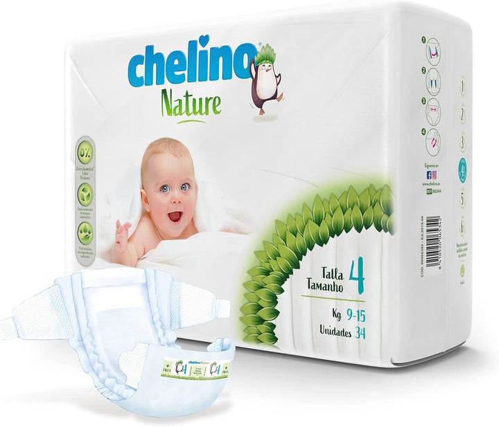 Scutece natura pentru copii marimea 4 (9-15 kg), 204 scutece Mama si Copilul Naty Shop
