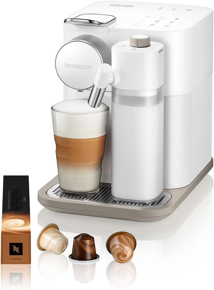Nespresso De'Longhi EN640.W Gran Lattissima Mașină de cafea cu capsule cu sistem automat de lapte, presiune de 19 bar, 1400W, alb Espressoare Besuche den Nespresso-Store Alb