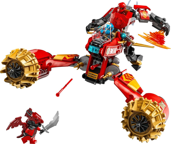 LEGO NINJAGO Kai's Storm Rider Mech - Jucărie motocicletă zburătoare cu 3 minifigurine - Mech cu cap, brațe și picioare mobile - Jucărie de construit - Cadou pentru băieți și fete cu vârsta de 7+ 71830 Seturi de constructie Besuche den LEGO-Store