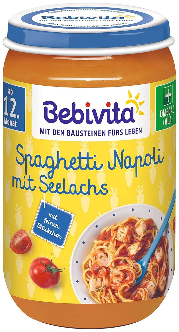 Meniuri din luna a 12-a, pachete de 6 (6 x 250g) Mama si Copilul Naty Shop 6 x 250 grame Spaghete Napoli Cu Peste Pollock