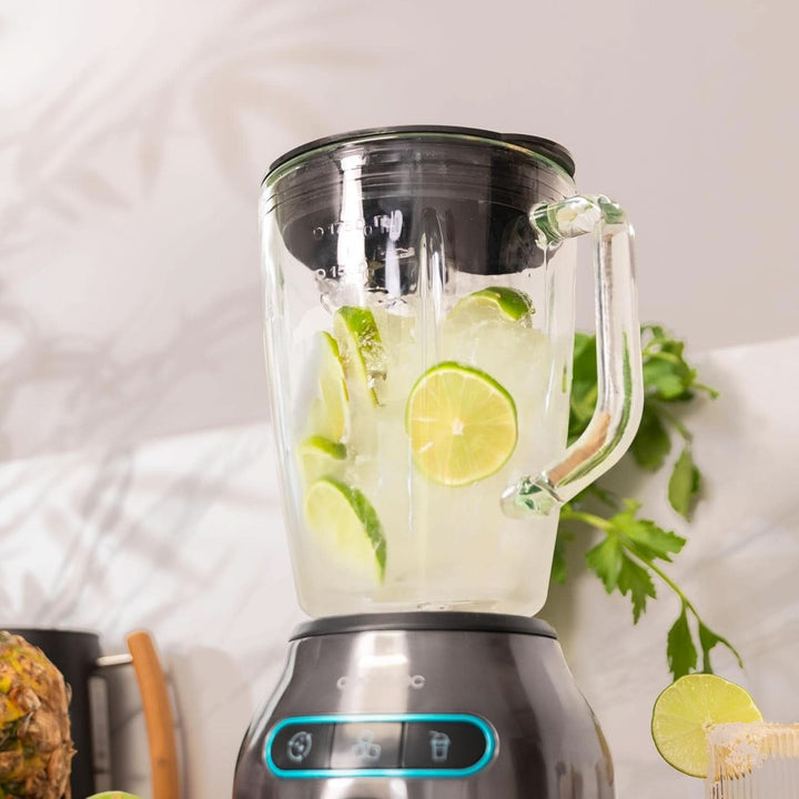 Cecotec Standmixer Power Black Titanium 2200MAX Smooth, 2200 W Maximale Leistung, 6 Klingen Aus Edelstahl, Ice-Crush-Funktion, Turbo- Und Smoothie-Funktion, Autoclean-Funktion Bucatarie Naty Shop
