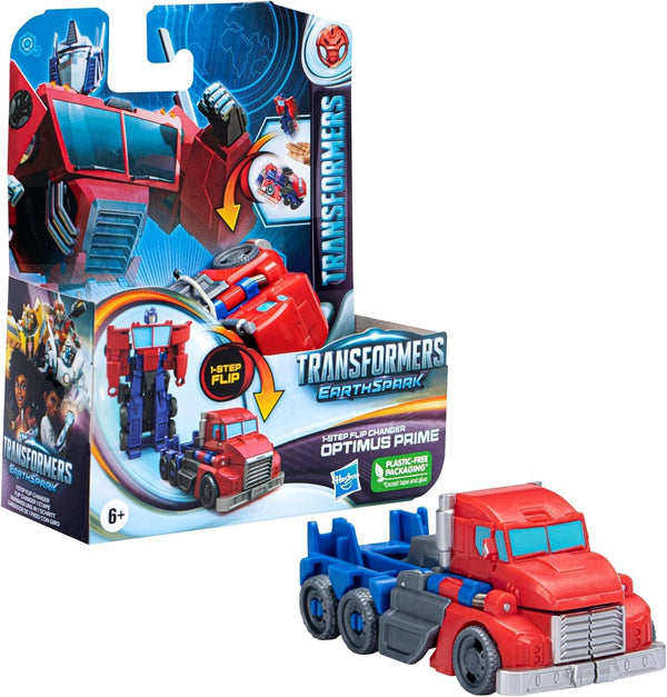 Jucărie Transformers Earthspark 1-Step Flip Changer Optimus Prime, figurină (10 cm), jucărie robot, vârsta 6+ Action figures Naty Shop Titlu implicit
