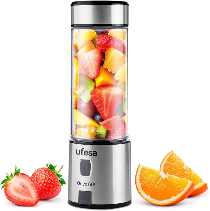 Ufesa White Gold Standmixer, 1500W Leistung, 1,5L Glaskrug, Geschwindigkeitsregler Mit Led-Licht, Ice Crusher, 6 Herausnehmbare Edelstahlklingen, 2 Geschwindigkeiten + TURBO Mama si Copilul Naty Shop Recargable 0,4L