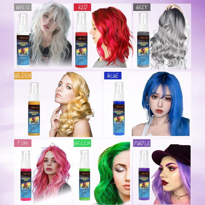 Hairspray Colour - 30ml Spray temporar de culoare pentru păr verde, vopsea de păr naturală Spray temporar de culoare pentru păr, vopsea de păr lavabilă pentru păr pentru petrecere Cosplay Halloween (verde) Vopsea pentru par Naty Shop