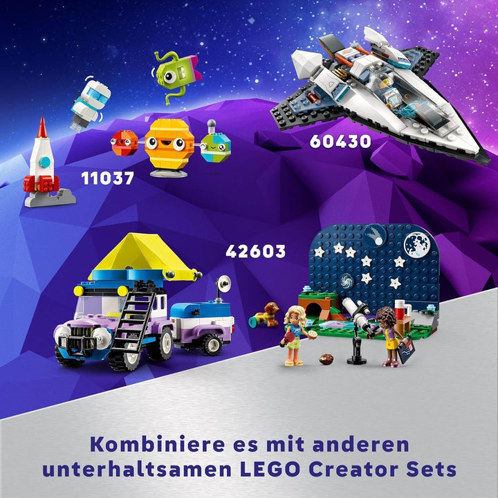 LEGO Classic Creative Space Planets, model construibil al sistemului solar pentru copii, jucărie spațială cu rachetă, navă spațială, planete și extratereștri, cadou pentru copii, băieți și fete de la 5 ani 11037 Seturi de constructie Besuche den LEGO-Store