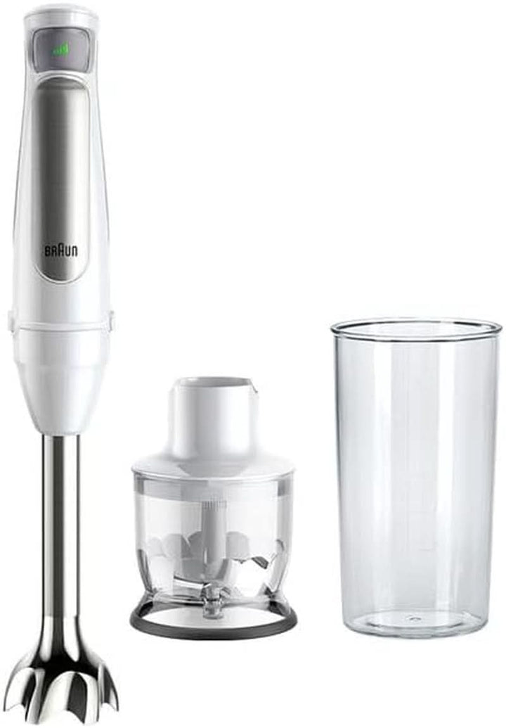 Braun Multiquick 7 MQ 7035X Stabmixer - Pürierstab Mit Abnehmbarem Edelstahl Mixfuß Mit Activeblade Technologie Zum Pürieren Der Härtesten Zutaten, Inkl. 3-Teiliges Zubehör Set, 1000 Watt, Schwarz Bucatarie Naty Shop Weiß Zerkleinerer (350G)
