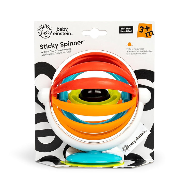 Baby Einstein, jucărie cu rotiță lipicioasă, perfectă pentru călătorii sau deplasări, bază absorbantă pentru fixarea pe suprafețe netede ,1 bucată (pachet de 1) Jucarii Bebe Naty Shop