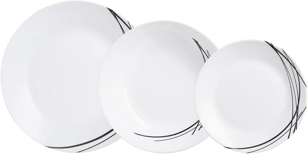 Luminarc Domitille Tafelservice, 18-Teilig, Opal, Keramik, Weiß Seturi vesela masa Naty Shop Geschirr