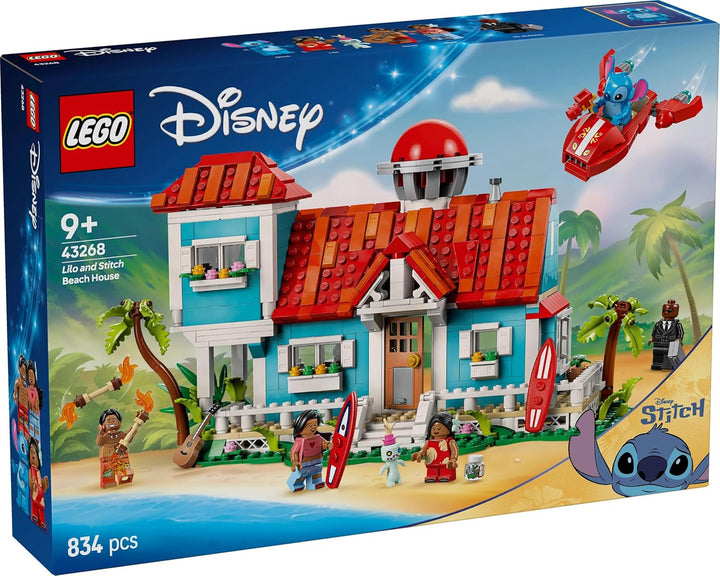LEGO Ç€ Disney Casa de pe plajă din "Lilo și Stitch" - Jucărie de construit cu 6 camere, observator, navă spațială și 5 minifigurine - cadou de ziua de naștere pentru fete și băieți de 9+ și fani 43268 Seturi de constructie Besuche den LEGO-Store