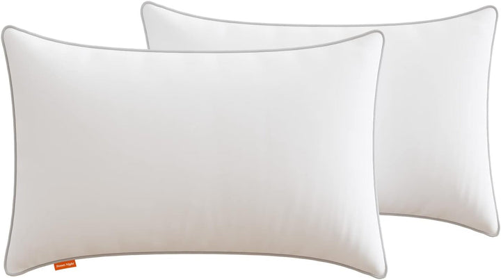 Pernă Sweetnight 40X40 Set de 2, umplutură de pernă din fibre de lemn din poliester, pernă moale și de susținere pentru toate pozițiile de dormit, pernă de dormit respirabilă, lavabilă cu fermoar Perne standard Naty Shop 2 bucăți (1 pachet) 40X80Cm