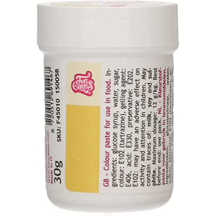 Funcakes Pastenfarbe Gelb; Konzentrierte Lebensmittelfarbe Für Teig, Sahne, Fondant, Marzipan, Teig, Modellier- Und Blütenpaste. Halal. 30 G Coloranti Alimentari Naty Shop Default Title