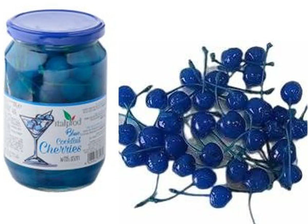 Cirese in maraschino cu codita, albastre, 225gr Materii Prime Profesionale Nati Shop