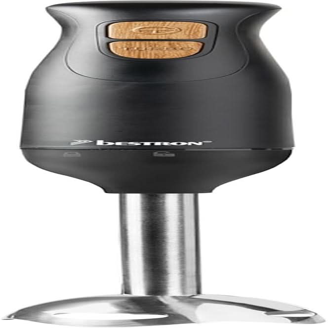Bestron Stabmixer, Pürierstab Mit 2 Geschwindigkeitsstufen & Ergonomischer Handgriff, Staab Abnehmbar, Material: Edelstahl, Farbe: Schwarz/Silber Bucatarie Naty Shop Schwarz/Holz