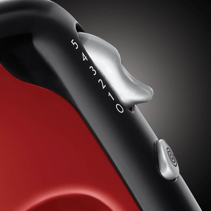 Russell Hobbs Handmixer [Handrührgerät] Desire Rot (5 Geschwindigkeitsstufen+Turbofunktion, 2 Spülmaschinengeeignete Rührbesen & Knethaken, Auswurftaste, Aufrechte Parkposition) Handrührer 24670-56 Bucatarie Naty Shop