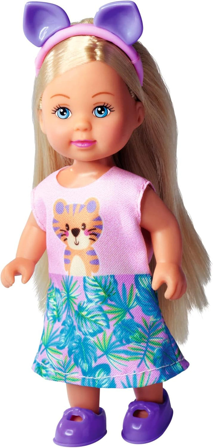Simba 105733623 - Evi Love Cutie, 3 asortate, Se livrează un singur articol, Păpușa de joacă poartă un costum drăguț de animal cu bentiță, 12cm, De la 3 ani Papusi Naty Shop