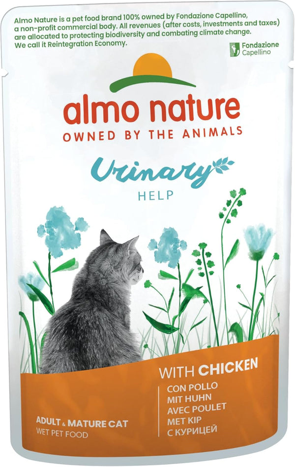 Almo Nature Holistic Urinary Help - hrană umedă pentru pisici adulte - cu pui - 70G, pachet de 30